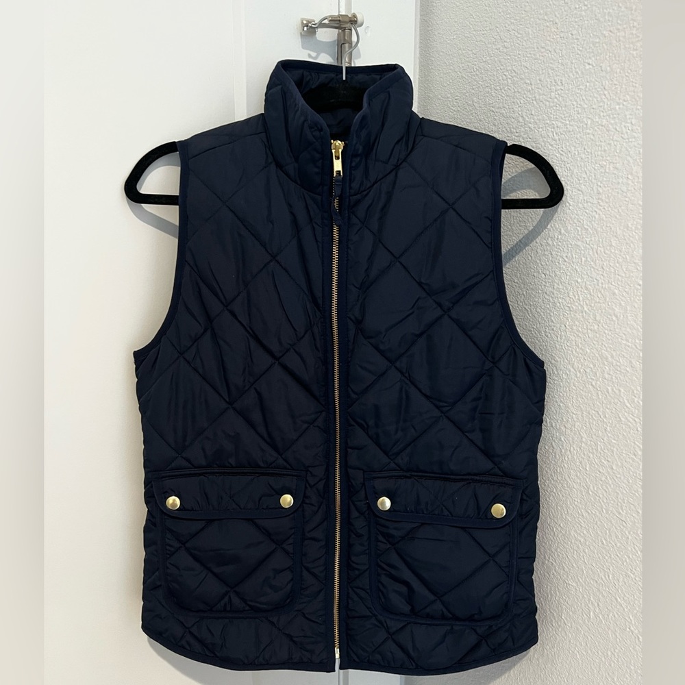 Jcrew Quilted Navy Blue Vest
